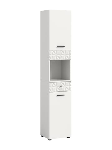 xonox.home Hochschrank in weiß Melamin/weiß Melamin - (B) 35 x (H) 187 x (T) 34