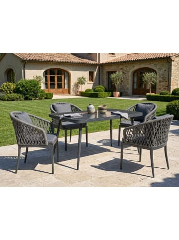 Beliani 13-tlg Gartentisch Set LIPARI in Grau
