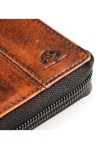 Greenburry Destressed Geldbörse RFID Schutz Leder 10.5 cm rusty orange