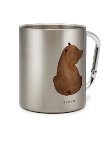 Mr. & Mrs. Panda Thermobecher Bär Schulterblick ohne Spruch in Silber