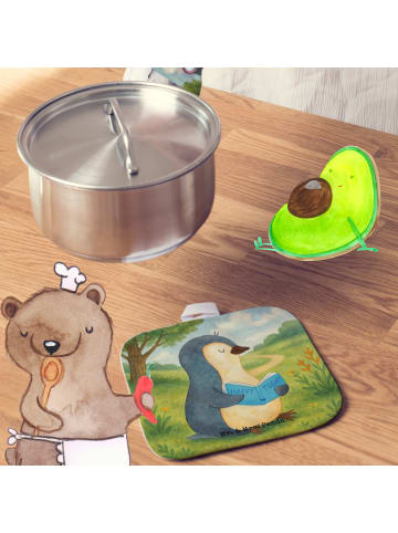 Mr. & Mrs. Panda Topfuntersetzer Pinguin Buch Design ohne Spruch in Weiß