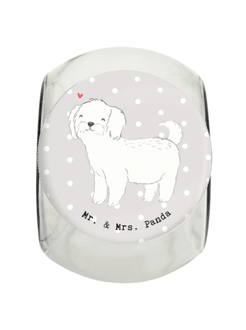 Mr. & Mrs. Panda Tierfutterbehälter Malteser Moment ohne Spruch in Grau Pastell