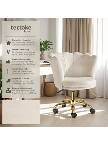 tectake Sessel dick gepolstert, mit Samtbezug, 67 x 64 x 76 cm
