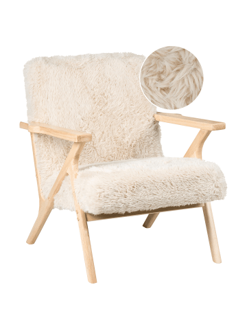Beliani Sessel KISA in Beige/Braun - (W) 74 x (H) 84 x (L) 80 cm