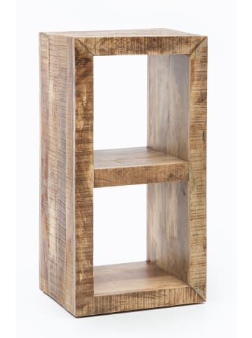 KADIMA DESIGN Holzregal EWA, Cube-Form, rustikales Design & extra Stauraum in Beige