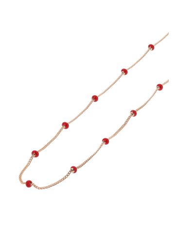 faina Women Necklace in Rose Gold Red