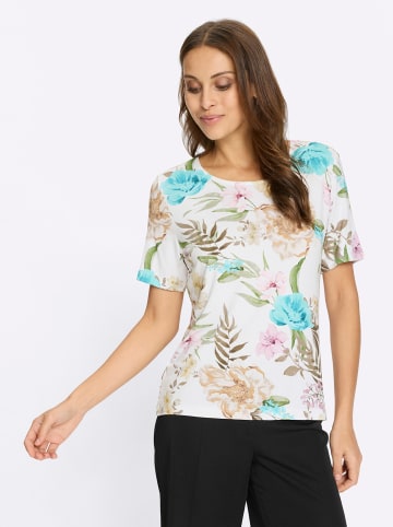 WITT WEIDEN Kurzarmshirt in ecru-rosé-bedruckt