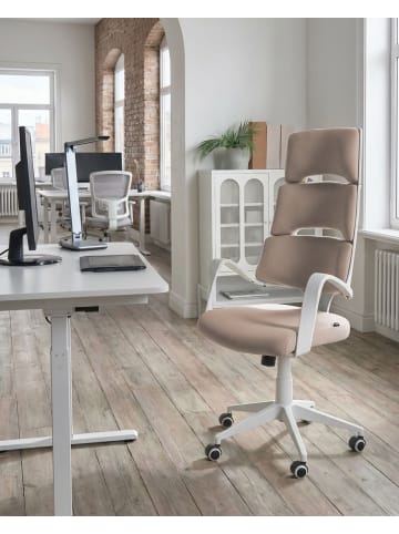 Beliani Bürostuhl GRANDIOSE in Beige/Weiß - (W) 66 x (H) 111 x (L) 52 cm