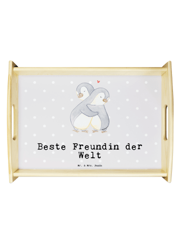 BettTablett Pinguin Beste Freundin der Welt mit... in Grau Pastell