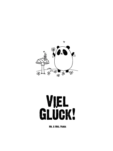 Mr. & Mrs. Panda Trinkflasche Panda Glück mit Spruch in Weiß