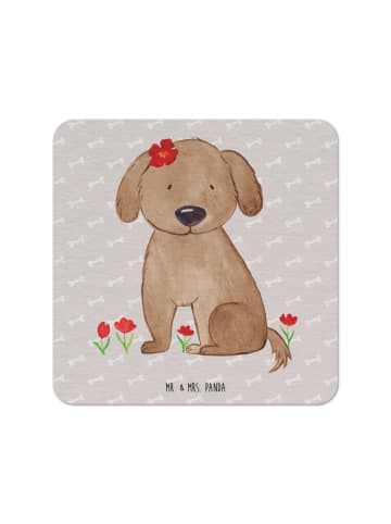 Mr. & Mrs. Panda Bierdeckel Hund Dame ohne Spruch in Grau Pastell