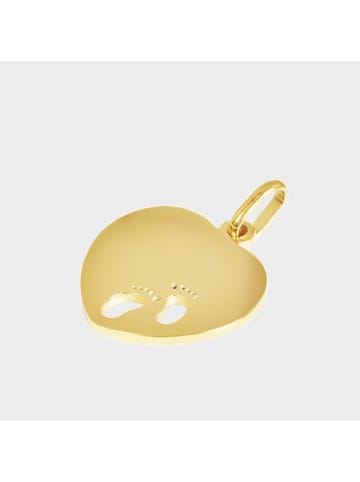 Adeliás Damen Anhänger – Herz Gravuranhänger aus Edelstahl in gold