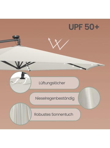 SONGMICS Sonnenschirm Sheld in Beige - (D)350 x (H)260 cm