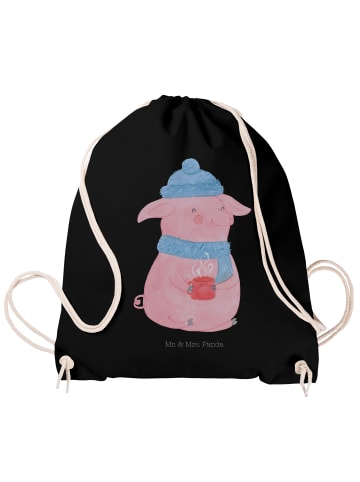 Mr. & Mrs. Panda Turnbeutel Schwein Glühwein ohne Spruch in Schwarz