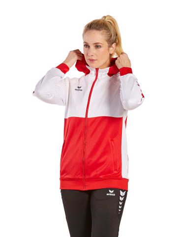 erima Damen Six Wings Trainingsjacke mit Kapuze in rot/weiss