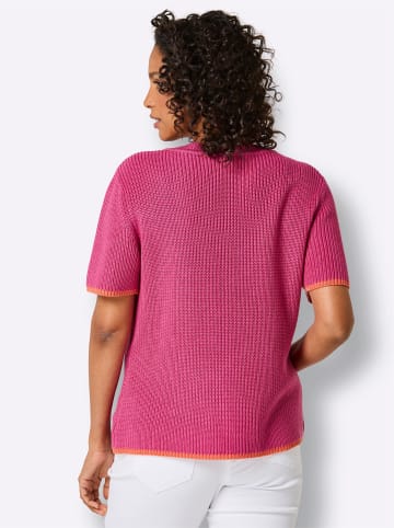 creation L Lyocell-Baumwoll-Pullover in fuchsia