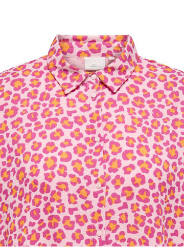 ONLY Carmakoma Legere Hemd Bluse Langarm mit Leopardenmuster in Rot