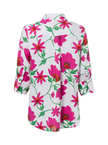 Marie Lund Leinenbluse Rihab in pink weiß - 0041
