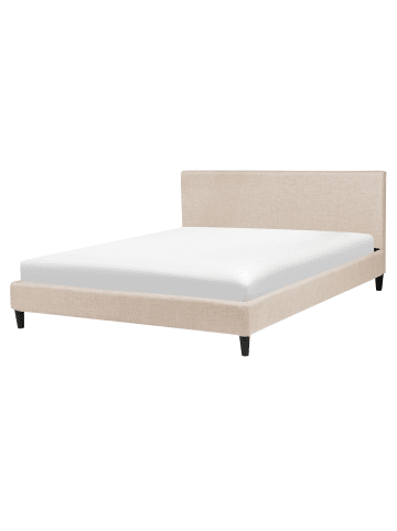 Beliani Doppelbett FITOU in Beige/Braun - (W) 170 x (H) 87 x (L) 214 cm