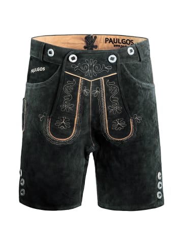 PAULGOS Lederhose Kurz Echtleder HK2 in Grau