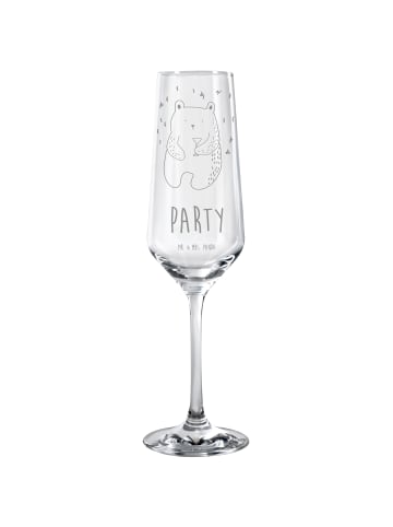 Mr. & Mrs. Panda Sektglas Bär Party mit Spruch in Transparent