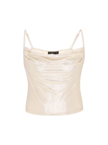 faina Women Top in cream metallic