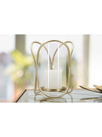 Mauro Ferretti Goldener Kerzenhalter aus Metall mit Glasbecher Ø cm 16x21,5