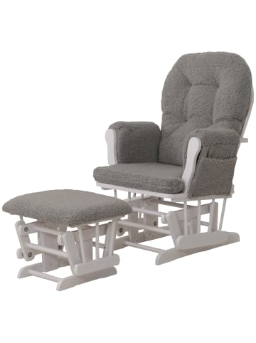 MCW Relaxsessel C7 mit Hocker, Grau Gestell weiß
