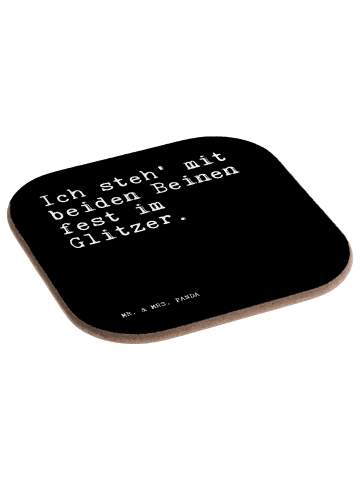 Mr. & Mrs. Panda Coaster Ich steh' mit beiden... mit Spruch in Schwarz