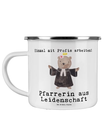 Mr. & Mrs. Panda Trinkbecher Pfarrerin Leidenschaft mit Spruch in Weiß