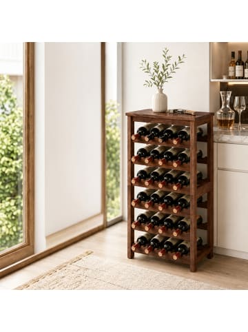 relaxdays Weinregal in Braun - (B)40 x (H)82 x (T)24 cm