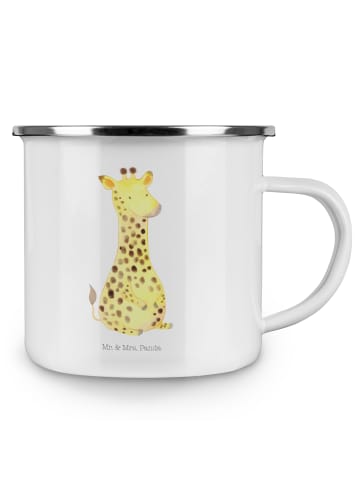 Mr. & Mrs. Panda Blechtasse Giraffe Zufrieden ohne Spruch in Weiß