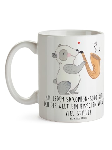 Mr. & Mrs. Panda Tasse Saxophon Magie mit Spruch in Weiß
