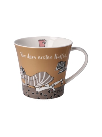 Goebel Coffee-/Tea Mug " Barbara Freundlieb - Vor dem ersten Kaffee... " in Braun