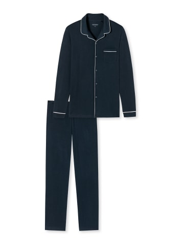 Schiesser Pyjama Fine Interlock in Dunkelblau