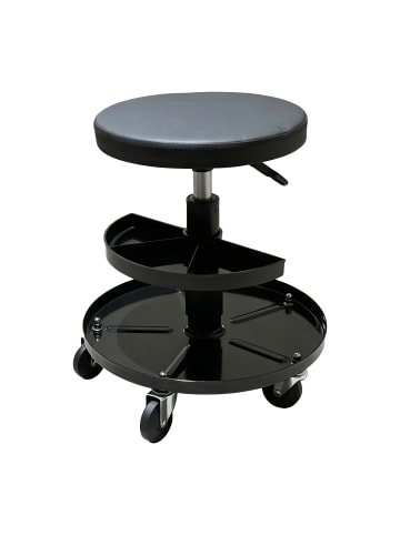 relaxdays Werkstatthocker in Schwarz - (H)42-56 x ø38 cm