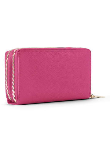 Lazarotti Bologna Leather XL Double Zip-Around Geldbörse RFID Leder 20 cm in hot pink