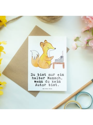 Mr. & Mrs. Panda Glückwunschkarte Autor Herz mit Spruch in Weiß