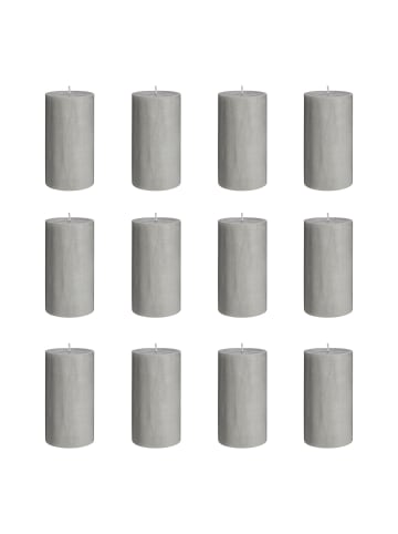 Butlers Stumpenkerze RUSTIC 12er-Set in Grau