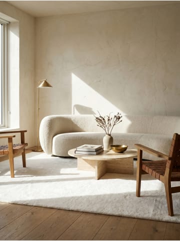 KADIMA DESIGN Kurzflorteppich Uni Antirutsch pflegeleicht Wohnzimmer Schlafzimmer in Creme