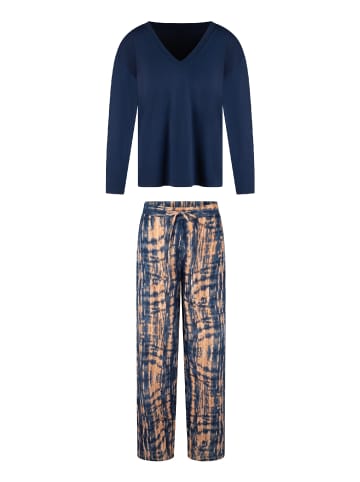 Linga Dore Set Nachtwäsche in Tie dye dark denim/apricot