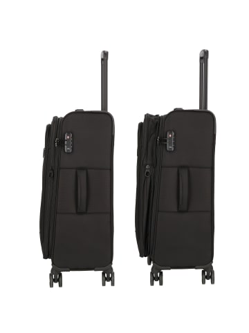 D&N Travel Line 9704 4 Rollen Trolley M 68 cm mit Dehnfalte in black
