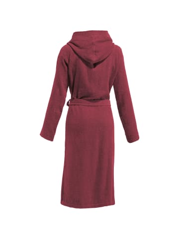 REDBEST Frottier Unisex-Bademantel mit Kapuze Chicago in weinrot