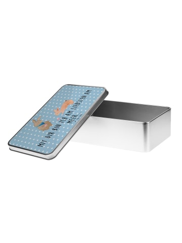 Mr. & Mrs. Panda Geschenkdose Hasen Muschel mit Spruch in Blau Pastell