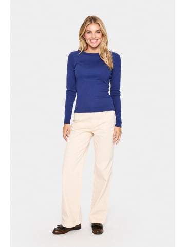 SAINT TROPEZ Langarm-Bluse AsterSZ Slim fit in Midnight Sail