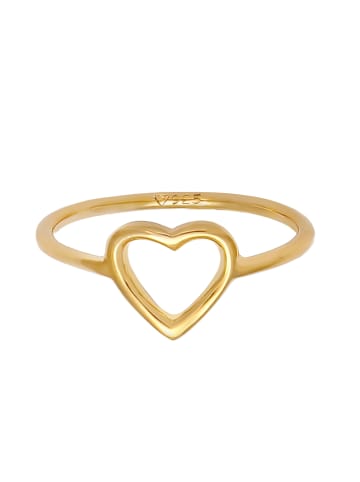 Elli Ring 925 Sterling Silber Herz in Gold