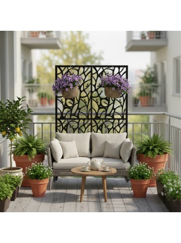 relaxdays Sichtschutz "Ranken" in Schwarz - (B)115 x (H)183 x (T)40 cm