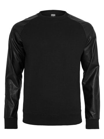 Urban Classics Urban Classics Herren Raglan Leather Imitation Crew in blk/blk