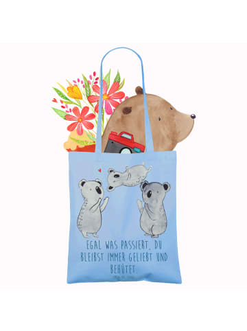 Mr. & Mrs. Panda Shopping Tasche Trennung von den Eltern mit Spruch in Sky Blue