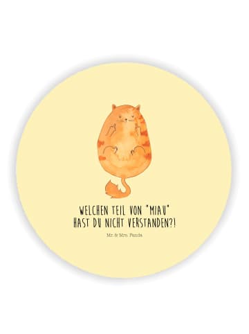 Mr. & Mrs. Panda Kühlschrankmagnet Katze Mittelfinger mit Spruch in Gelb Pastell